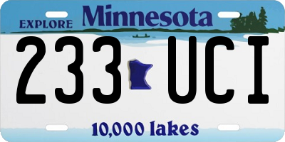 MN license plate 233UCI