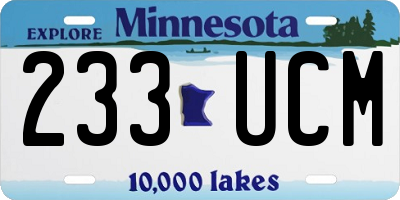 MN license plate 233UCM