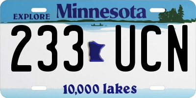 MN license plate 233UCN