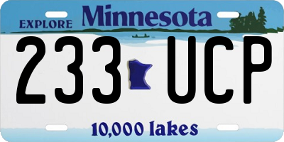 MN license plate 233UCP