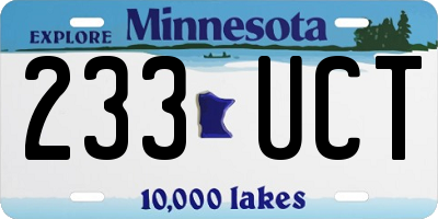 MN license plate 233UCT