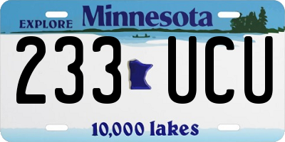 MN license plate 233UCU