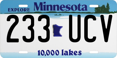 MN license plate 233UCV