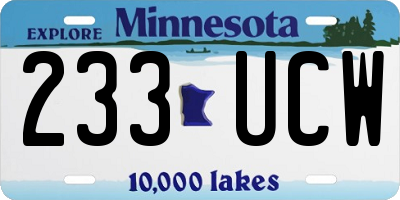 MN license plate 233UCW