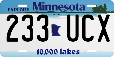 MN license plate 233UCX