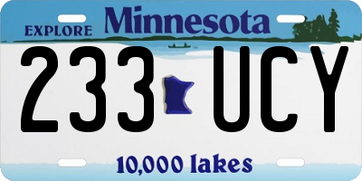 MN license plate 233UCY