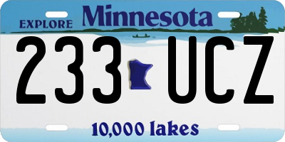 MN license plate 233UCZ