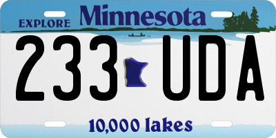 MN license plate 233UDA