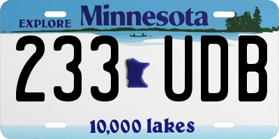 MN license plate 233UDB