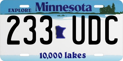 MN license plate 233UDC