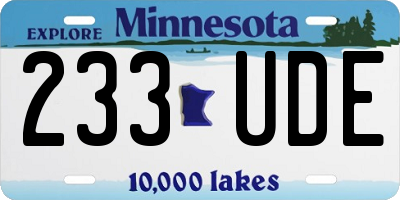 MN license plate 233UDE