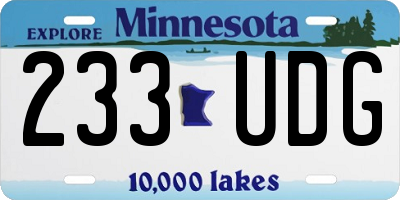 MN license plate 233UDG