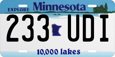 MN license plate 233UDI