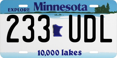 MN license plate 233UDL
