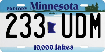 MN license plate 233UDM