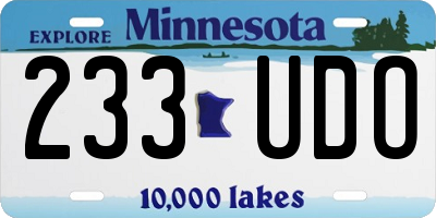 MN license plate 233UDO