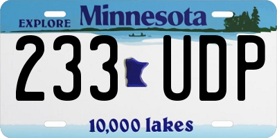 MN license plate 233UDP