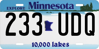 MN license plate 233UDQ