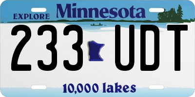 MN license plate 233UDT