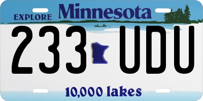 MN license plate 233UDU