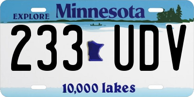 MN license plate 233UDV