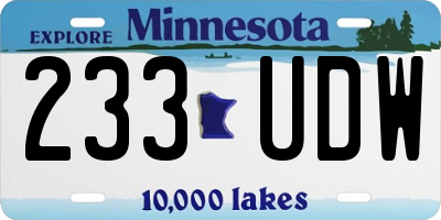 MN license plate 233UDW