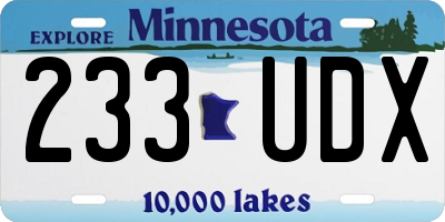 MN license plate 233UDX