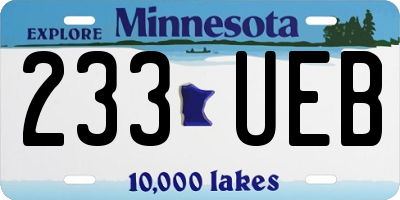 MN license plate 233UEB