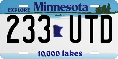 MN license plate 233UTD