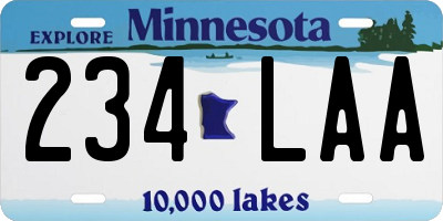 MN license plate 234LAA