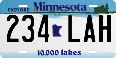 MN license plate 234LAH