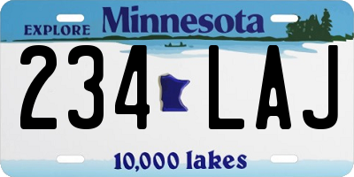 MN license plate 234LAJ