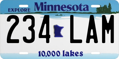 MN license plate 234LAM
