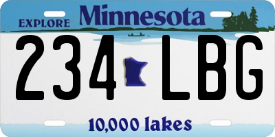 MN license plate 234LBG
