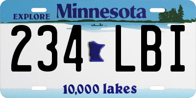 MN license plate 234LBI