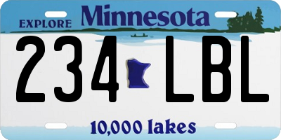 MN license plate 234LBL