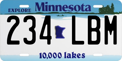 MN license plate 234LBM
