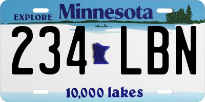 MN license plate 234LBN
