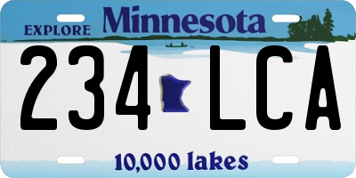 MN license plate 234LCA