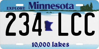 MN license plate 234LCC