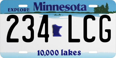 MN license plate 234LCG