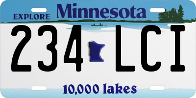 MN license plate 234LCI