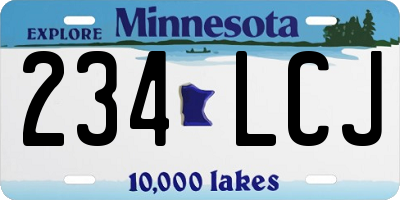 MN license plate 234LCJ