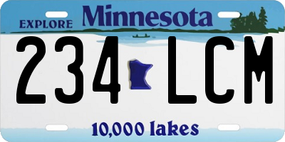 MN license plate 234LCM