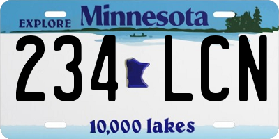 MN license plate 234LCN
