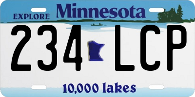 MN license plate 234LCP
