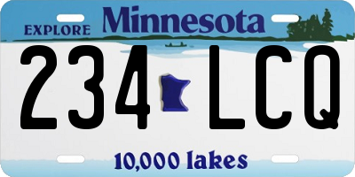 MN license plate 234LCQ