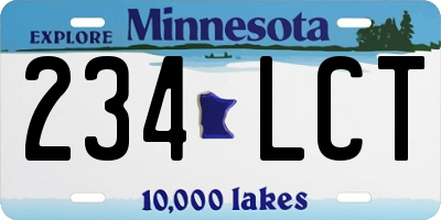 MN license plate 234LCT