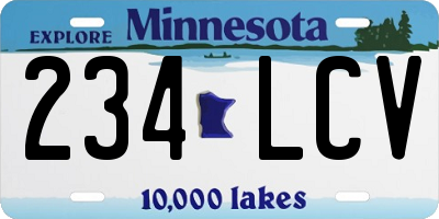 MN license plate 234LCV