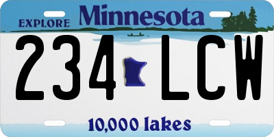 MN license plate 234LCW